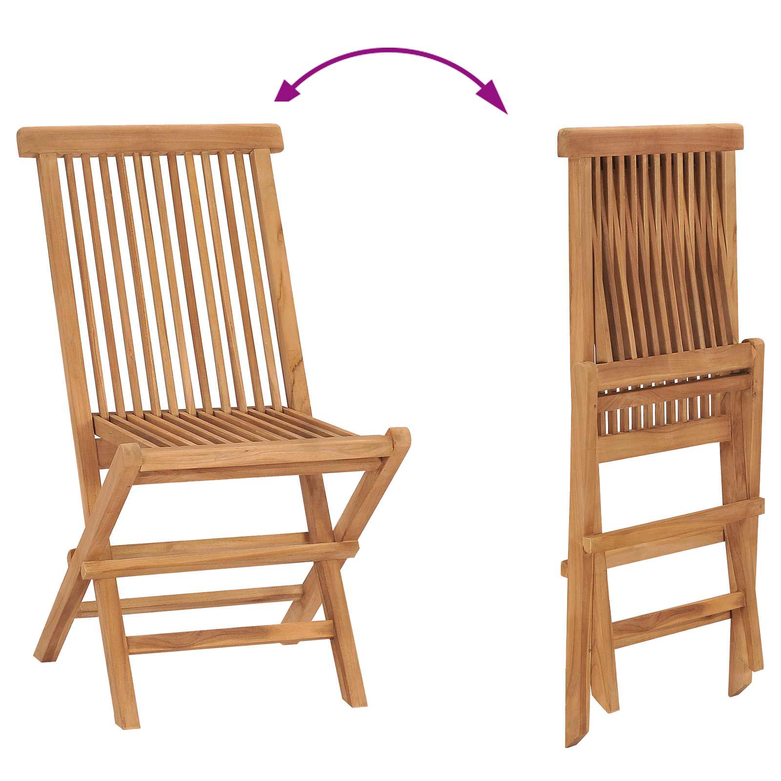 Set da Pranzo per Giardino Marrone Legno Teak Massello