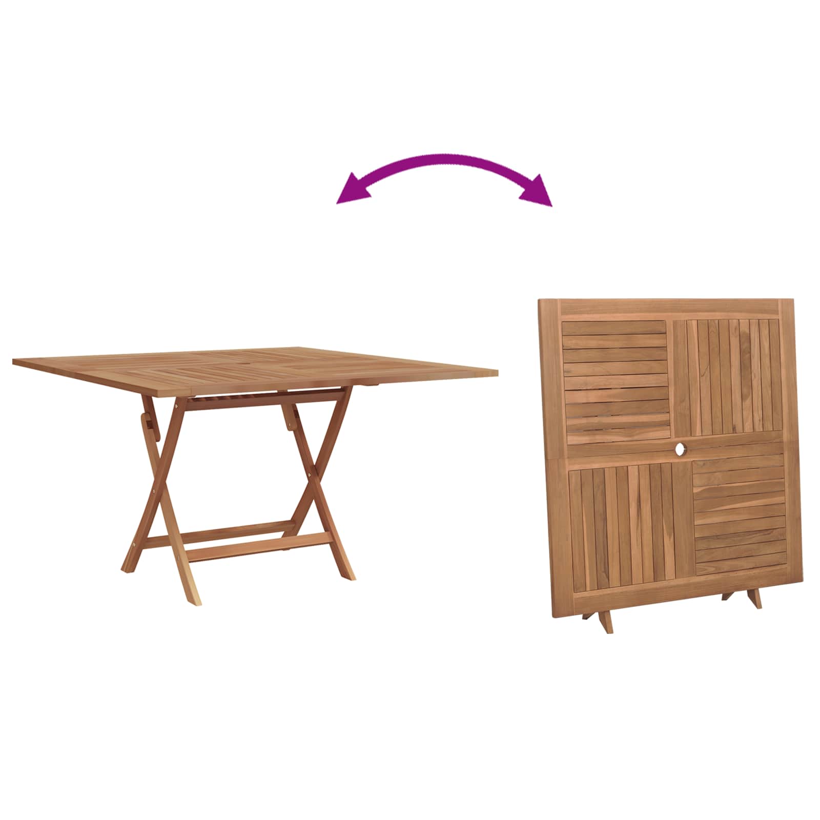 Set da Pranzo per Giardino Marrone Legno Teak Massello