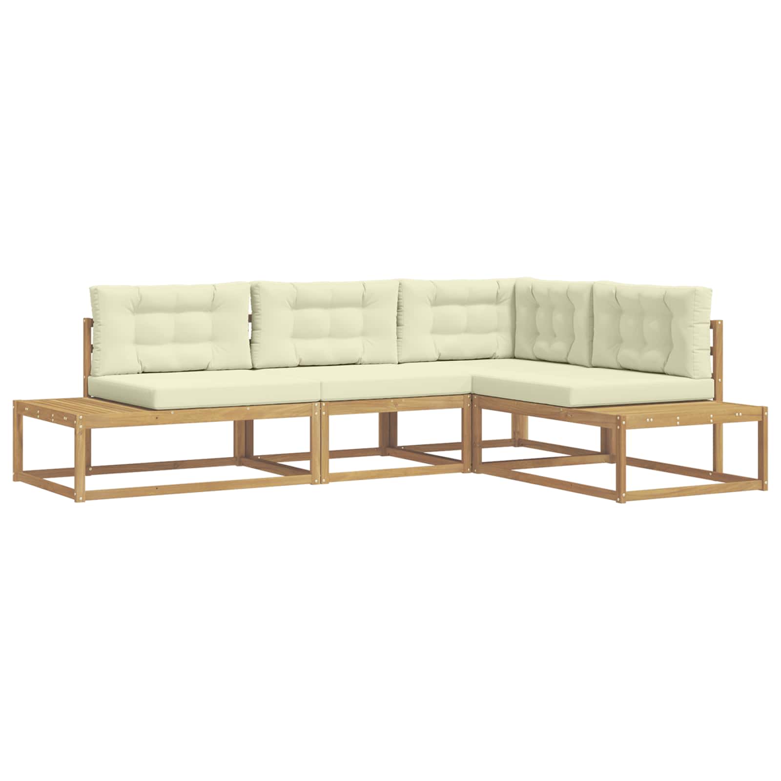 Set di divani da esterno 4 pz 4 posto Poliestere Bianco