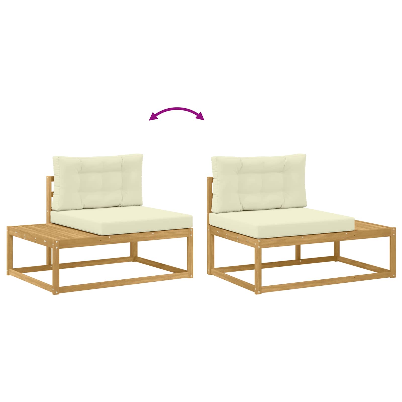 Set di divani da esterno 4 pz 4 posto Poliestere Bianco