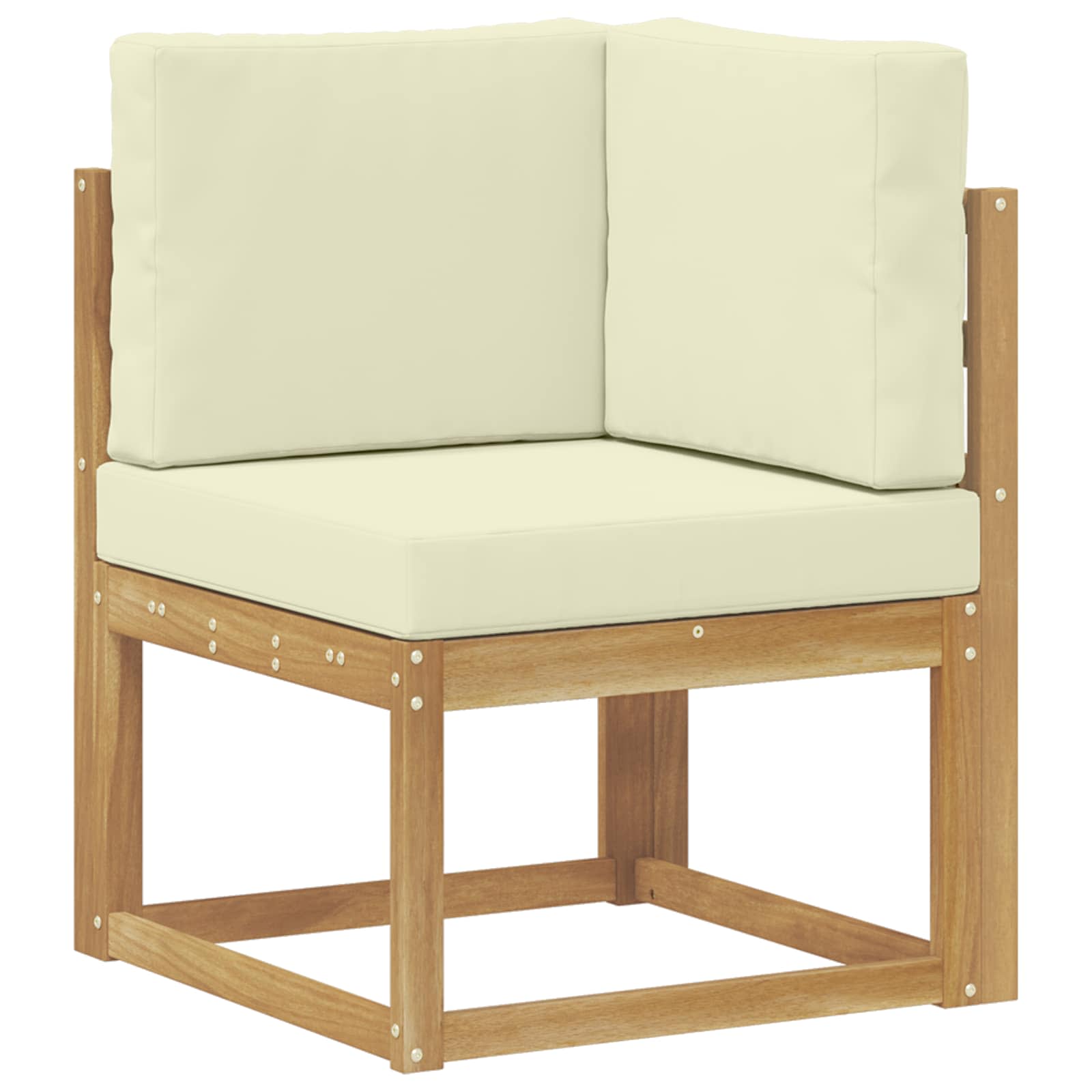 Set di divani da esterno 4 Pezzo Bianco e Crema Poliestere