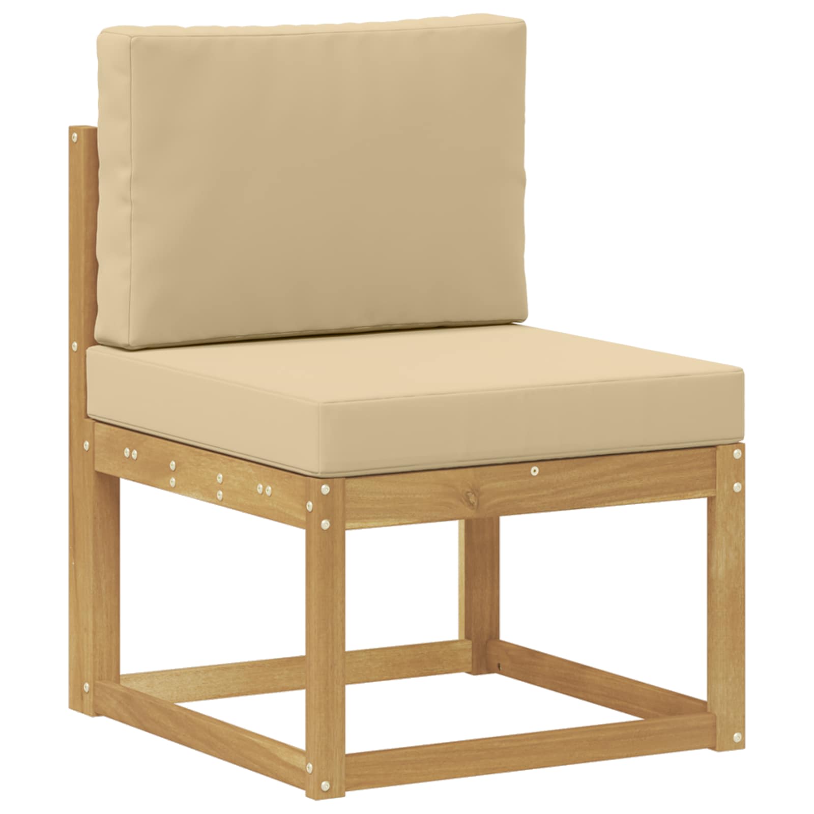 Set di divani da esterno 5 pz 4 posto Poliestere Bianco e Beige