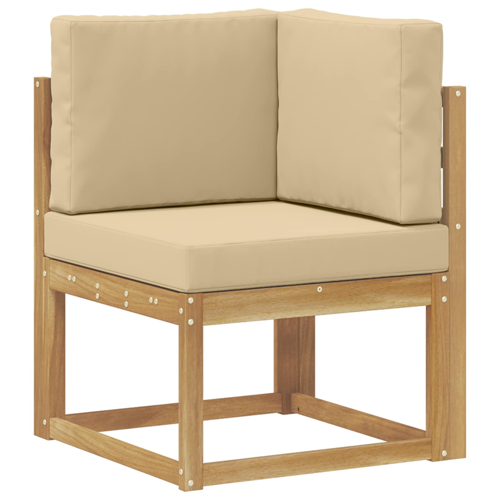 Set di divani da esterno 5 pz 4 posto Poliestere Bianco e Beige