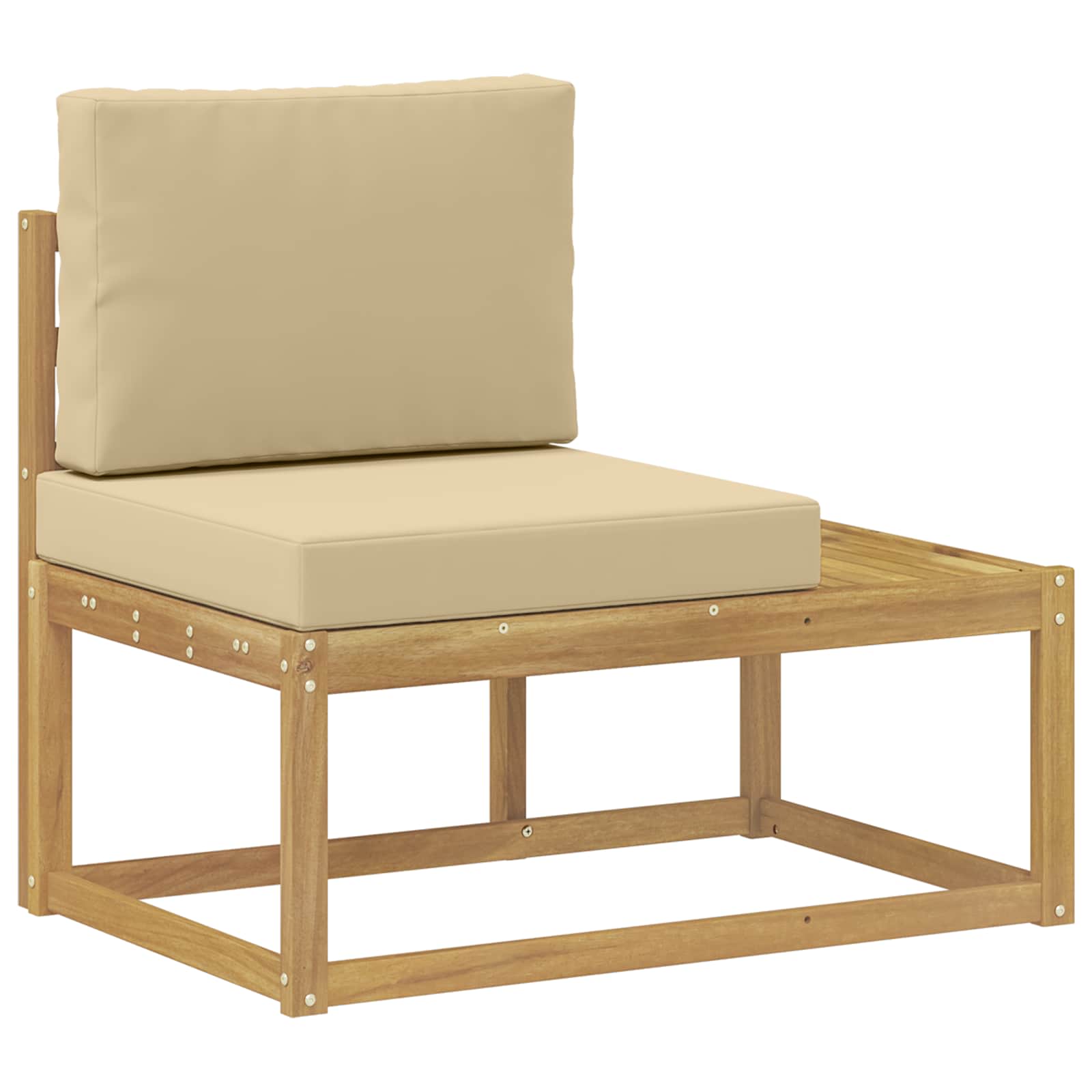 Set di divani da esterno 5 pz 4 posto Poliestere Bianco e Beige