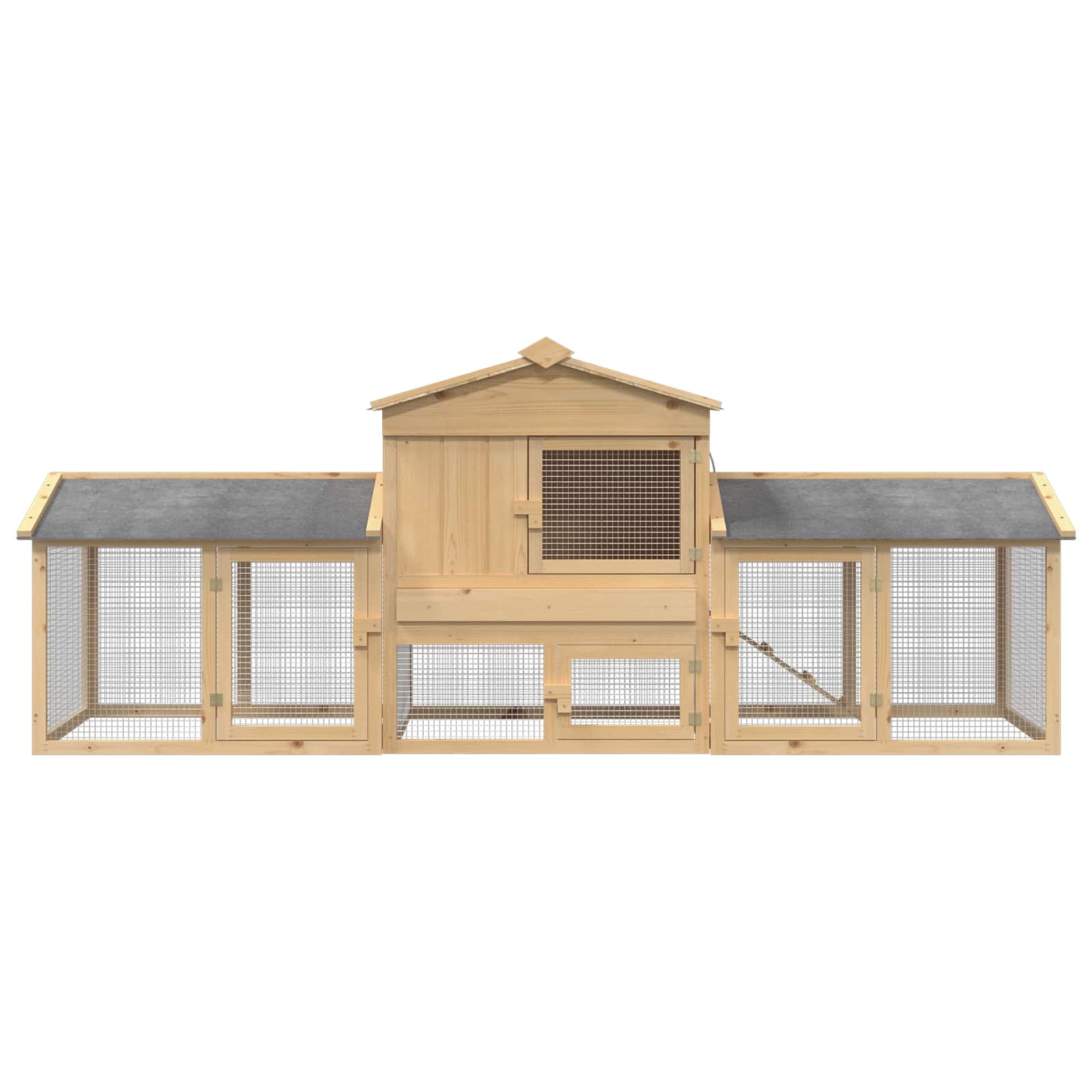 Pollaio 3 pz Marrone 225 x 60 x 89 cm Legno Massello di Pino