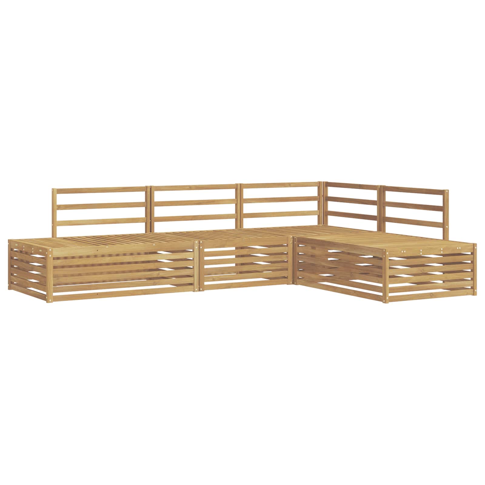 5 pz Set di divani da esterno Bianco