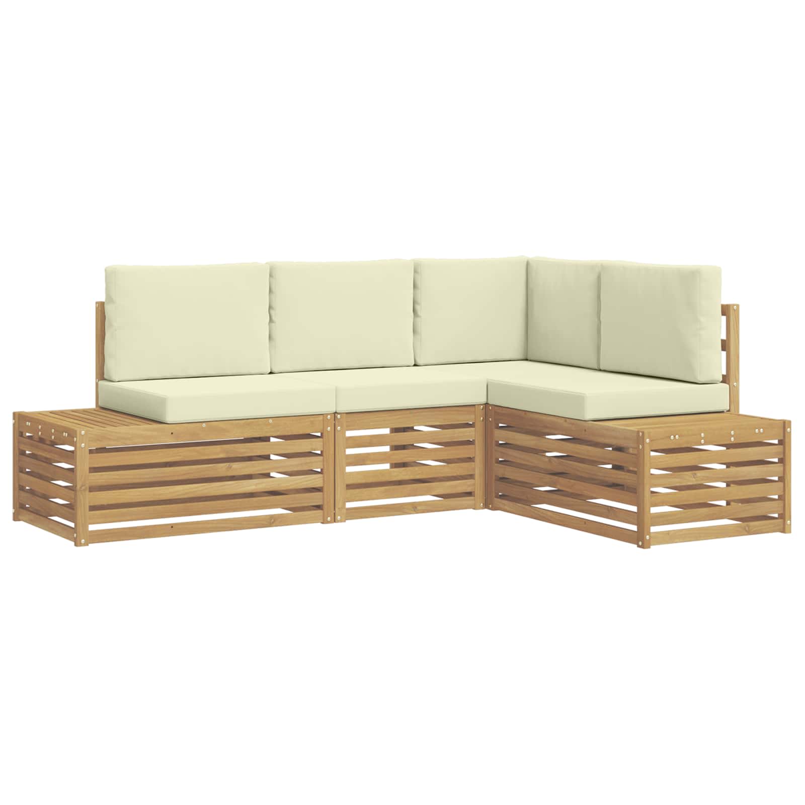 Set di divani da esterno Bianco 213,5 x 154,5 x 73 cm