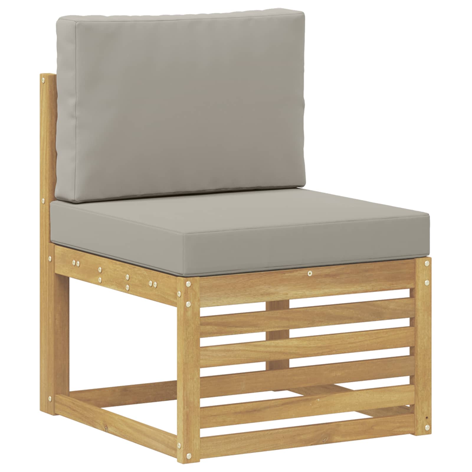 Set di divani da esterno 4 Pezzo Bianco e Grigio Chiaro