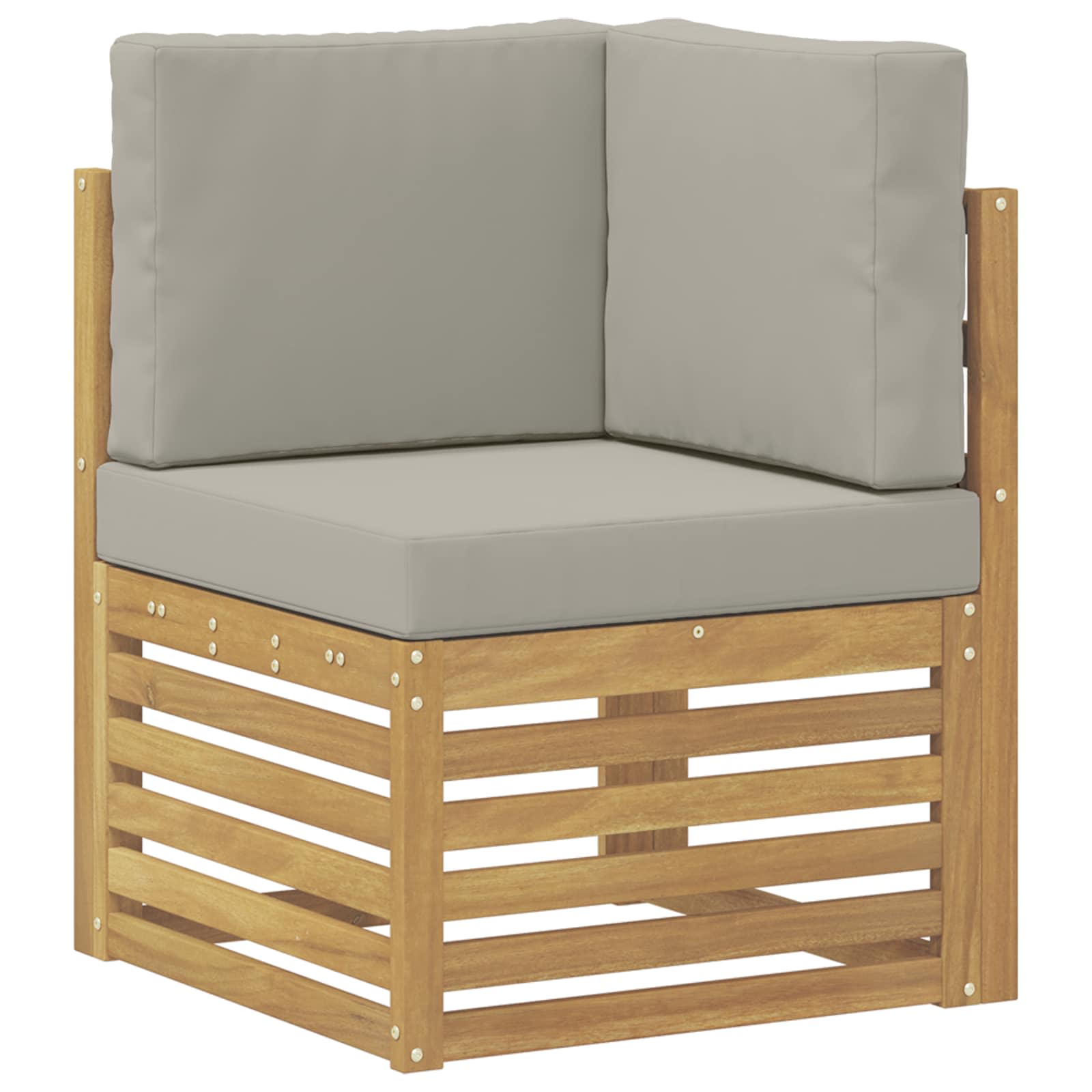 Set di divani da esterno 4 Pezzo Bianco e Grigio Chiaro