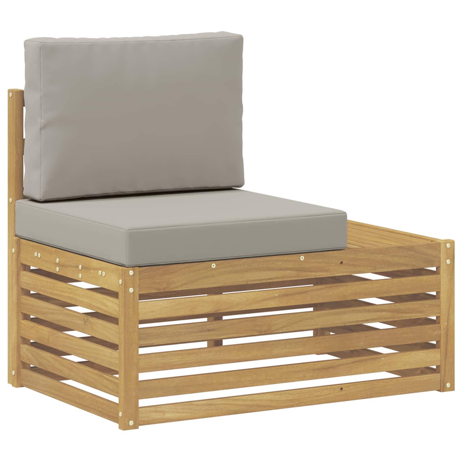 Set di divani da esterno 4 Pezzo Bianco e Grigio Chiaro