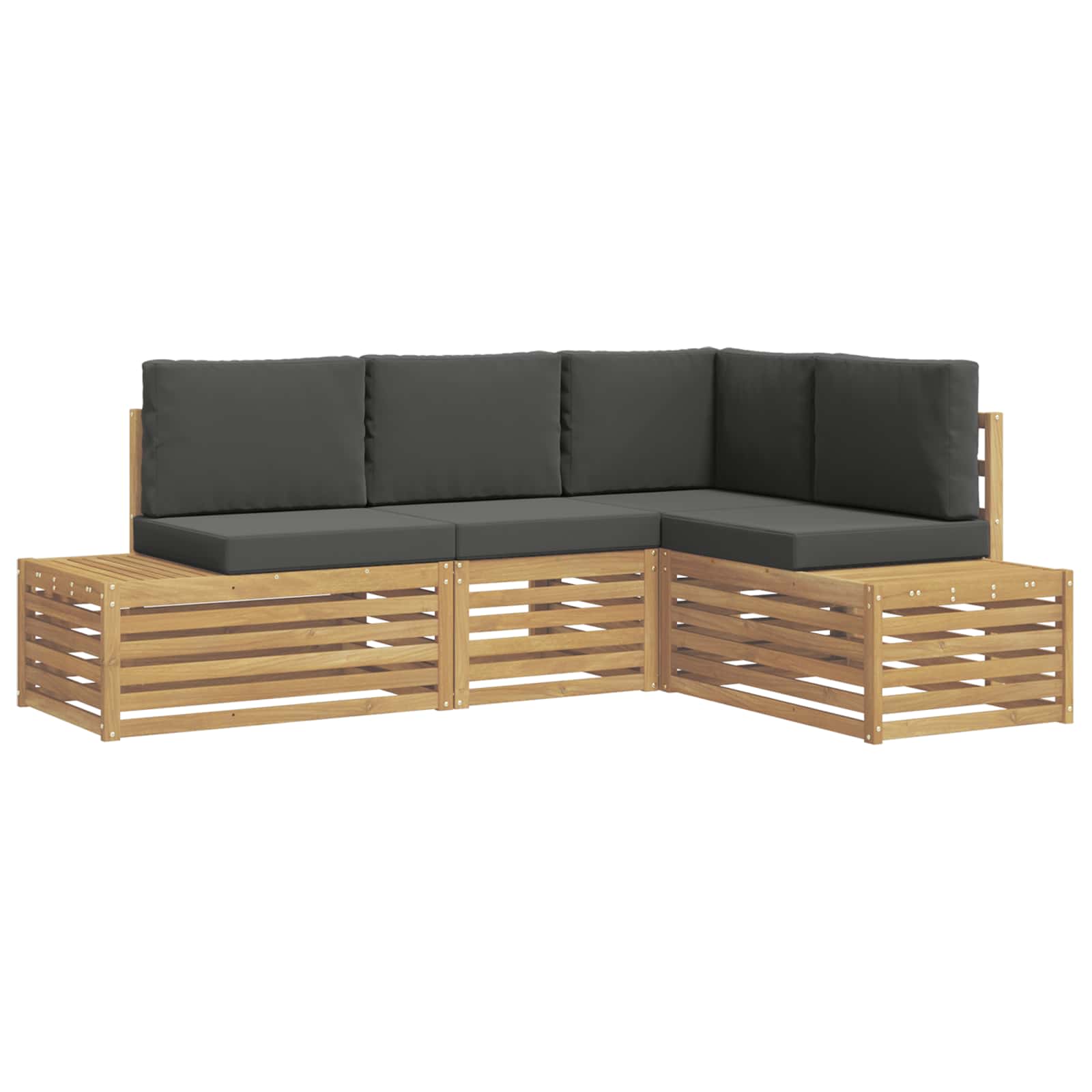 Set di divani da esterno con cuscino 4 Pezzo Bianco e Antracite