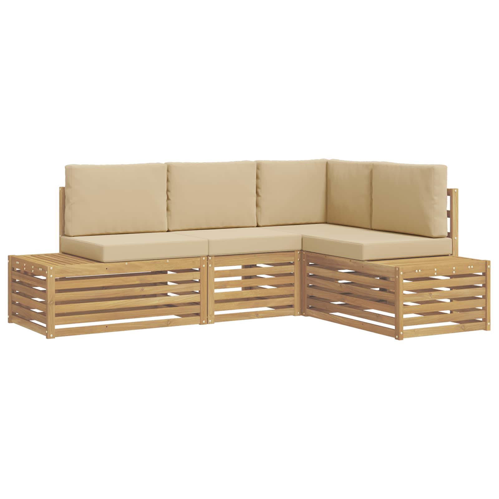 Set di divani da esterno con cuscino 4 Pezzo Bianco