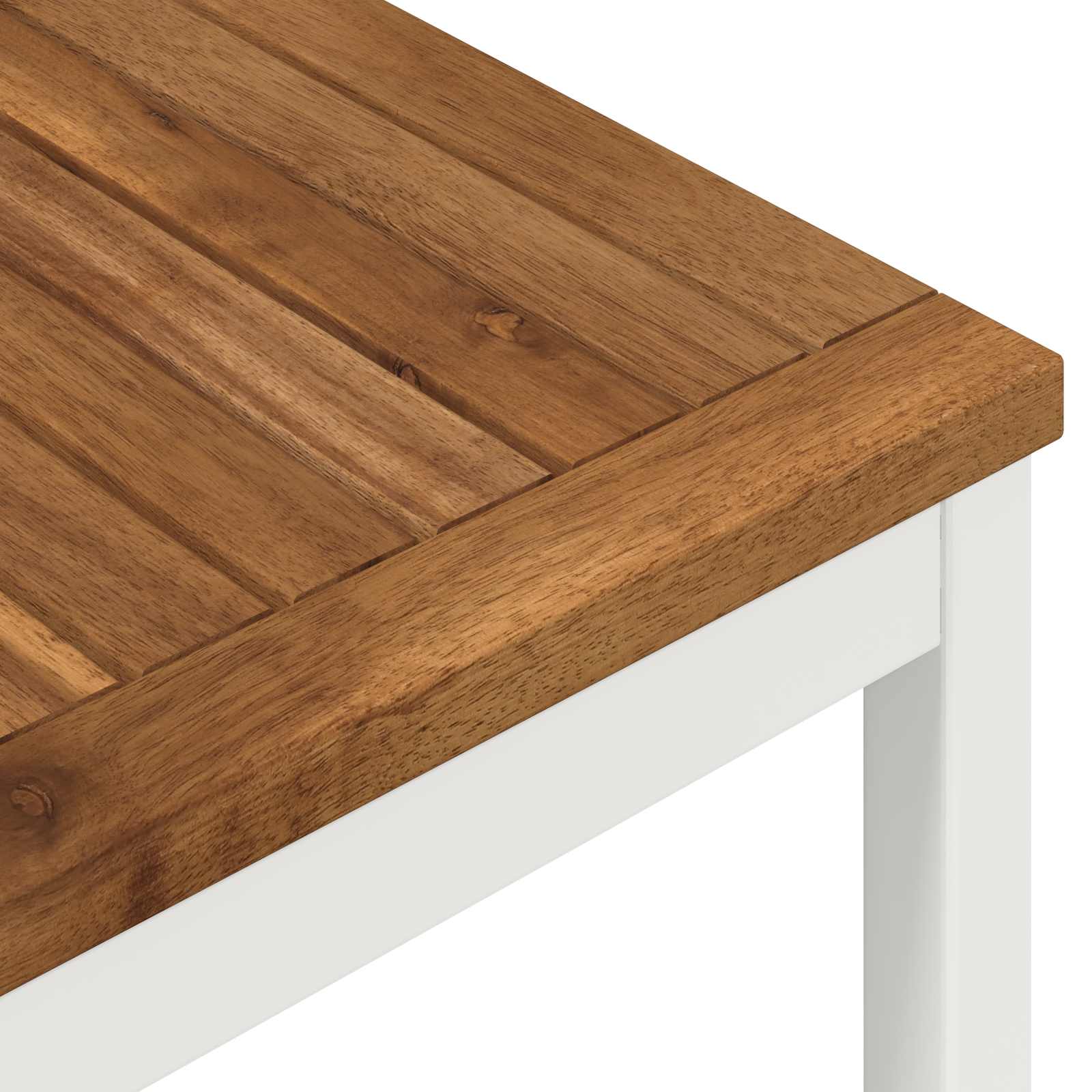 Tavolo Bar da Giardino Naturale e Bianco 196 x 100,5 x 105 cm