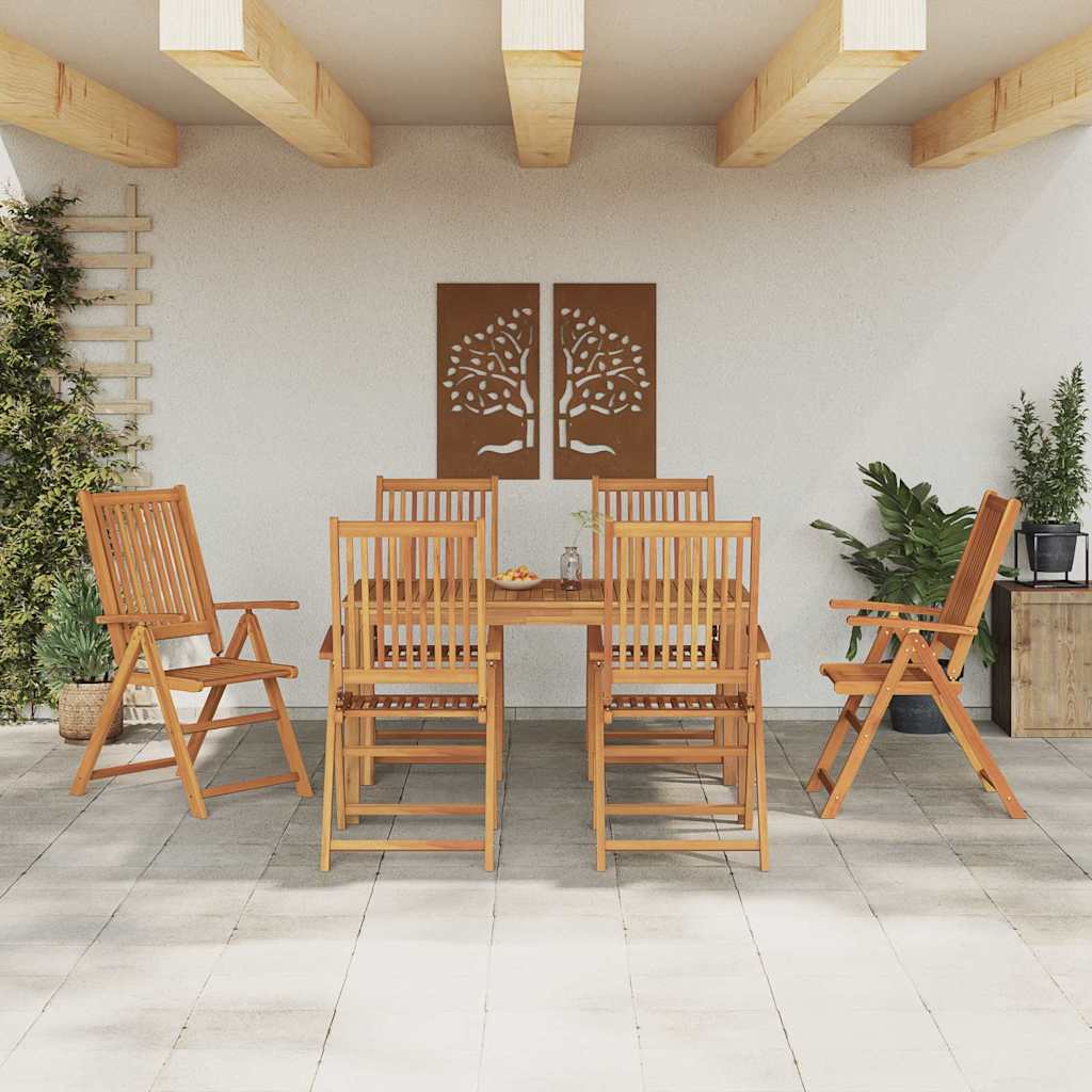 Set da Pranzo per Giardino 7 pz 6-Posti Naturale