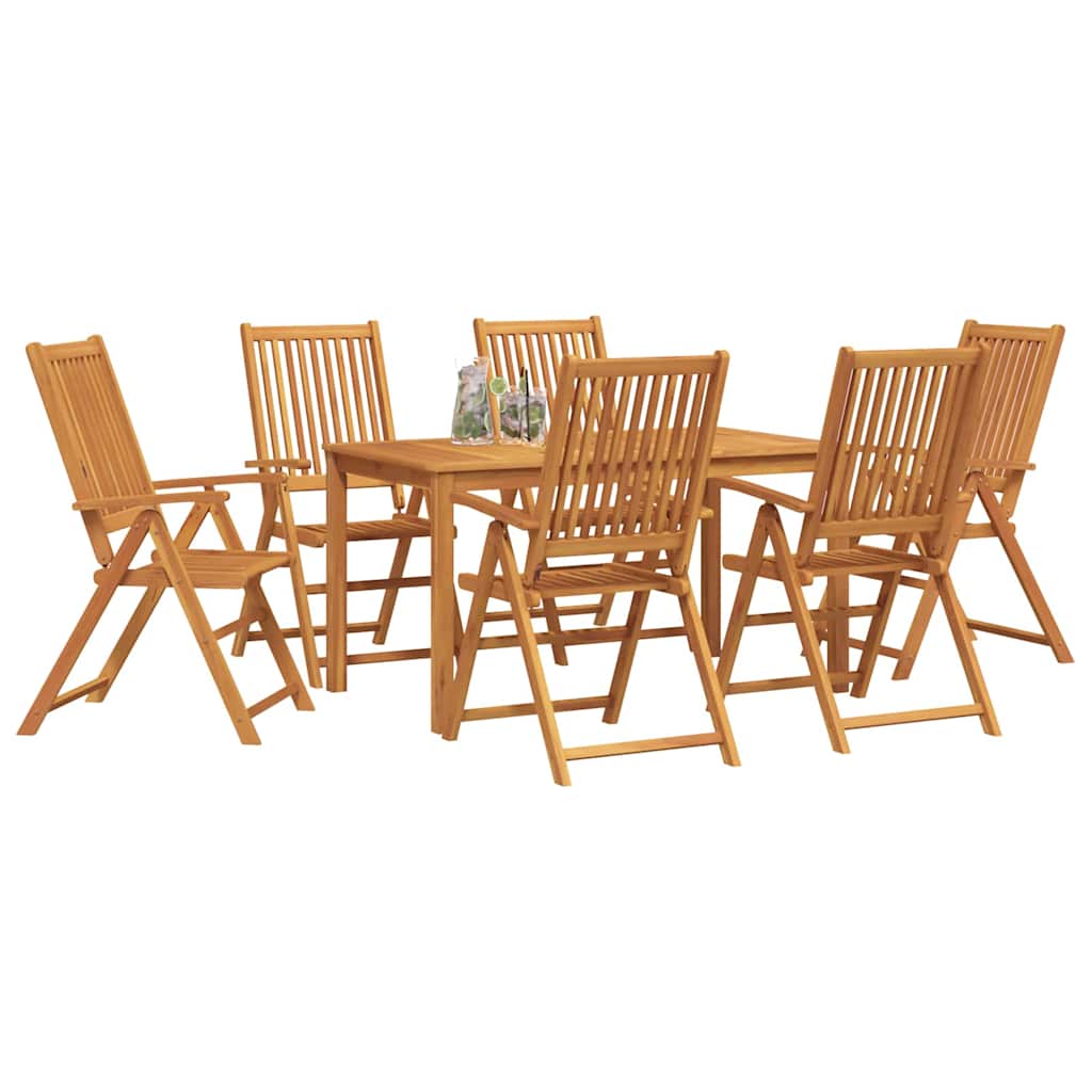 Set da Pranzo per Giardino 7 pz 6-Posti Naturale