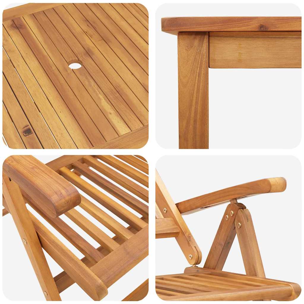 Set da Pranzo per Giardino 7 pz 6-Posti Naturale