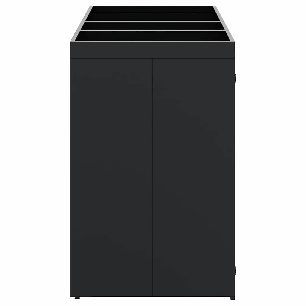 Contenitore per Rifiuti per 4 Bidoni Nero 272 x 77,5 x 121,5 cm