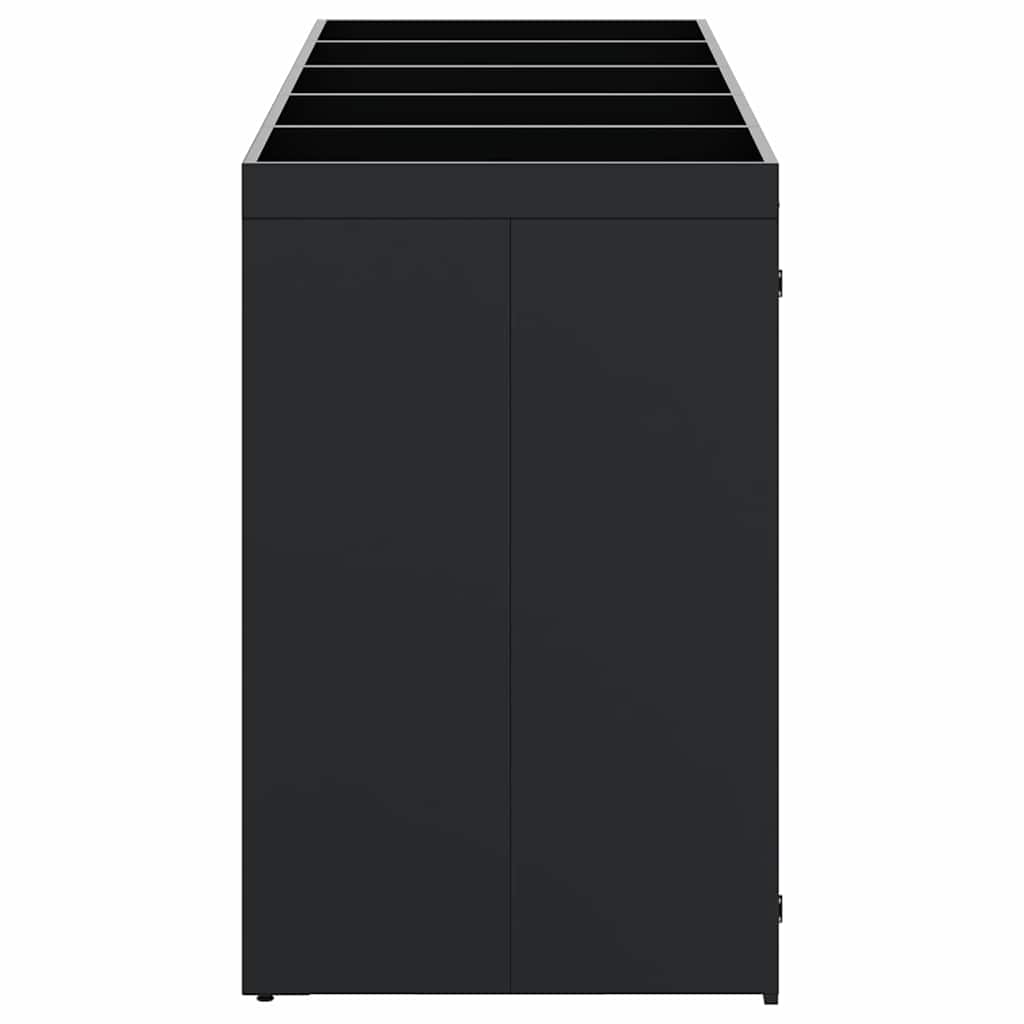 Contenitore per Rifiuti per 5 Bidoni Nero 340 x 77,5 x 121,5 cm