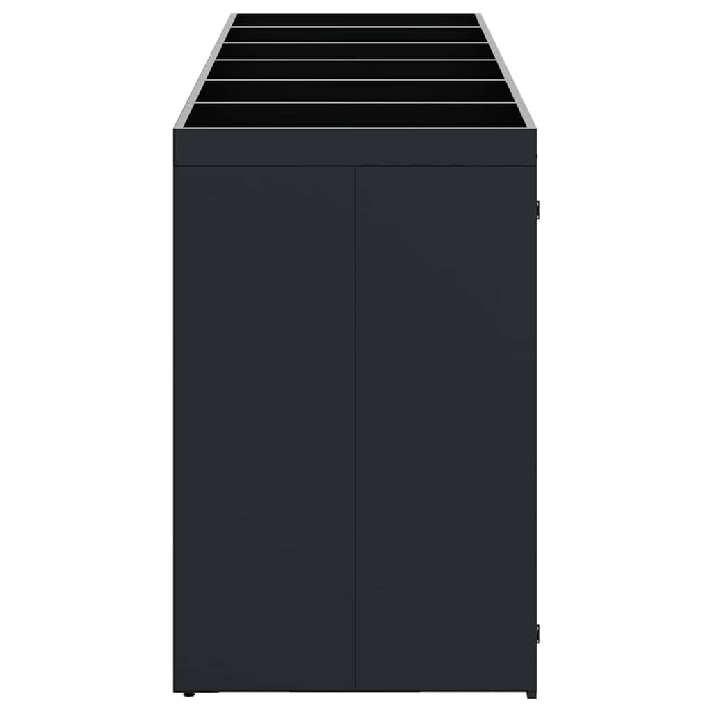 Contenitore per Rifiuti per 6 Bidoni Nero 408 x 77,5 x 121,5 cm