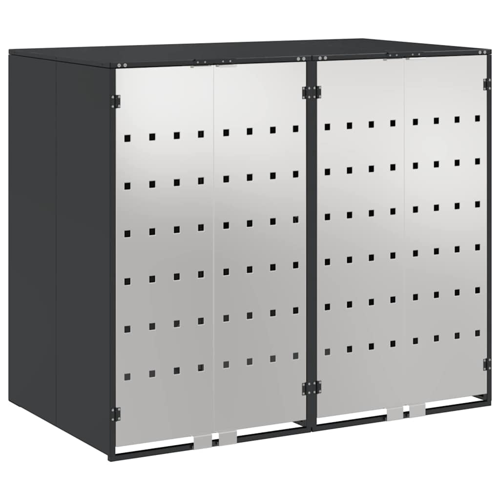 Contenitore per Rifiuti per 3 Bidoni Acciaio Inox Antracite