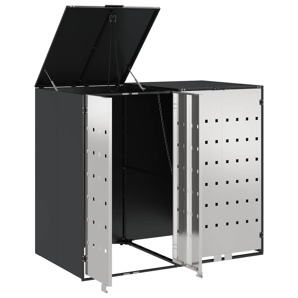 Contenitore per Rifiuti per 3 Bidoni Acciaio Inox Antracite