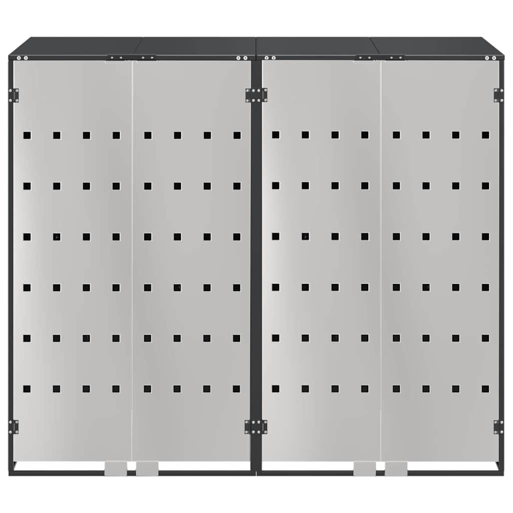 Contenitore per Rifiuti per 3 Bidoni Acciaio Inox Antracite
