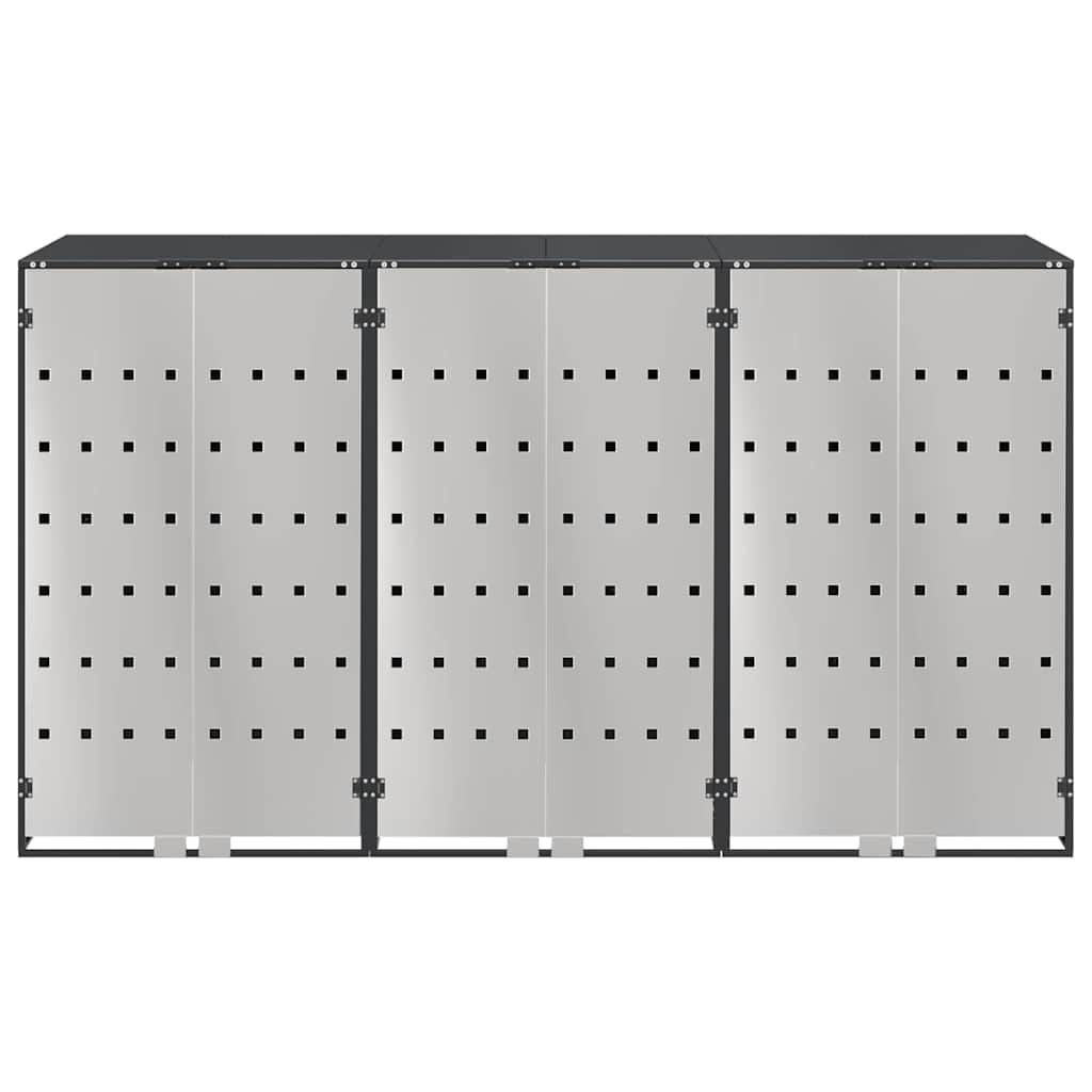 Contenitore per Rifiuti per 3 Bidoni Acciaio Inox Antracite
