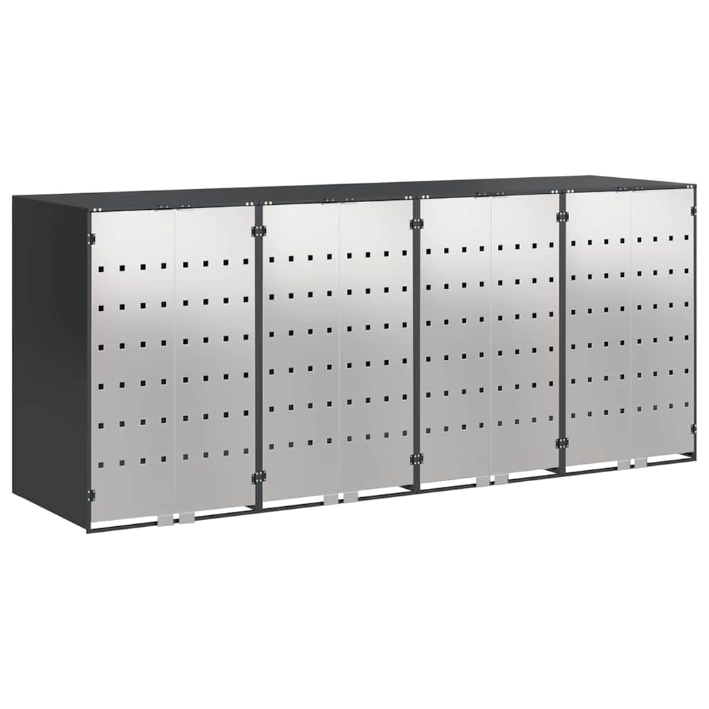 Contenitore per Rifiuti per 3 Bidoni Acciaio Inox Antracite