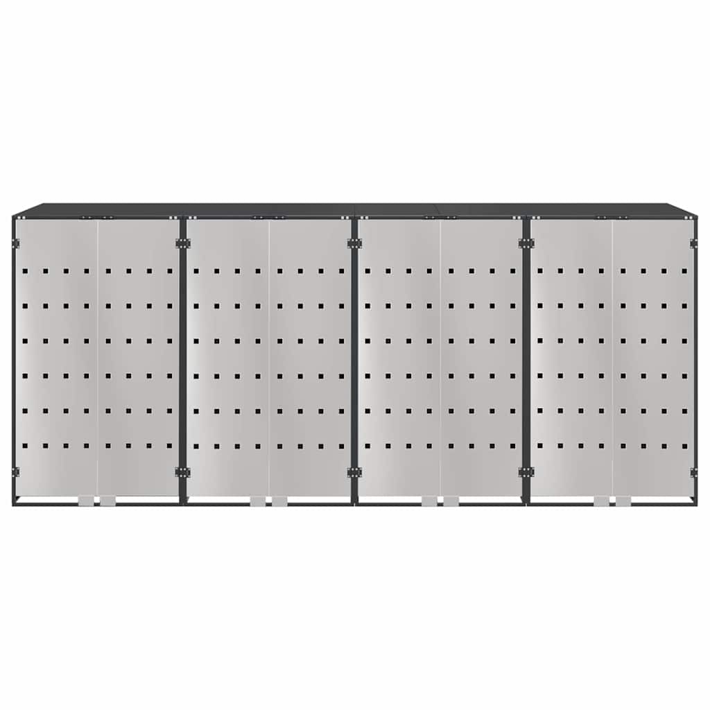 Contenitore per Rifiuti per 3 Bidoni Acciaio Inox Antracite