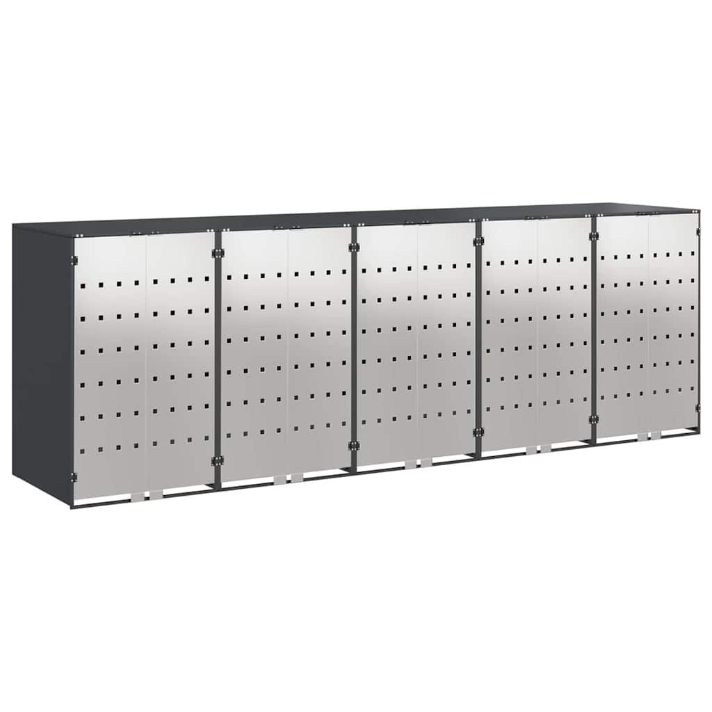 Contenitore per Rifiuti per 3 Bidoni Acciaio Inox Antracite