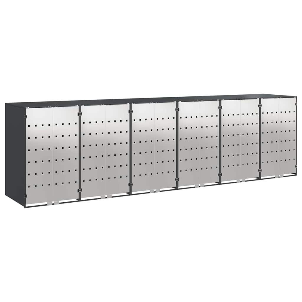 Contenitore per Rifiuti per 3 Bidoni Acciaio Inox Antracite
