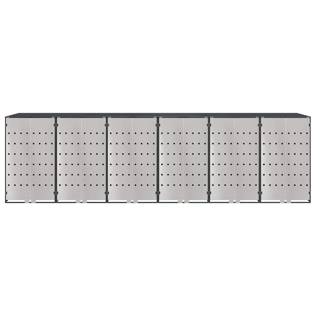 Contenitore per Rifiuti per 3 Bidoni Acciaio Inox Antracite