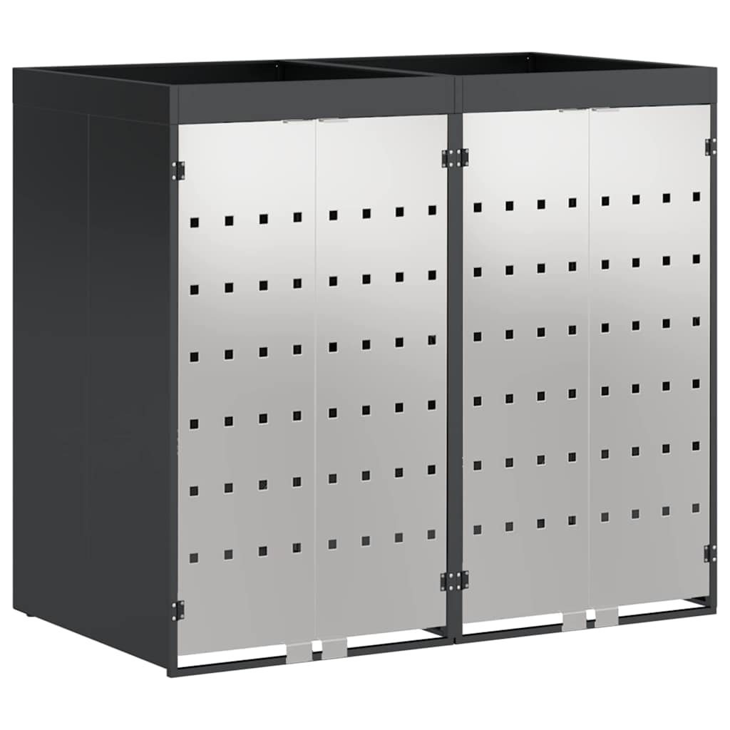Contenitore per Rifiuti per 3 Bidoni Acciaio Inox Antracite