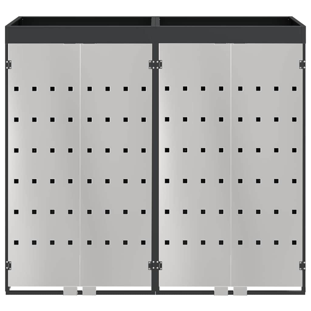 Contenitore per Rifiuti per 3 Bidoni Acciaio Inox Antracite