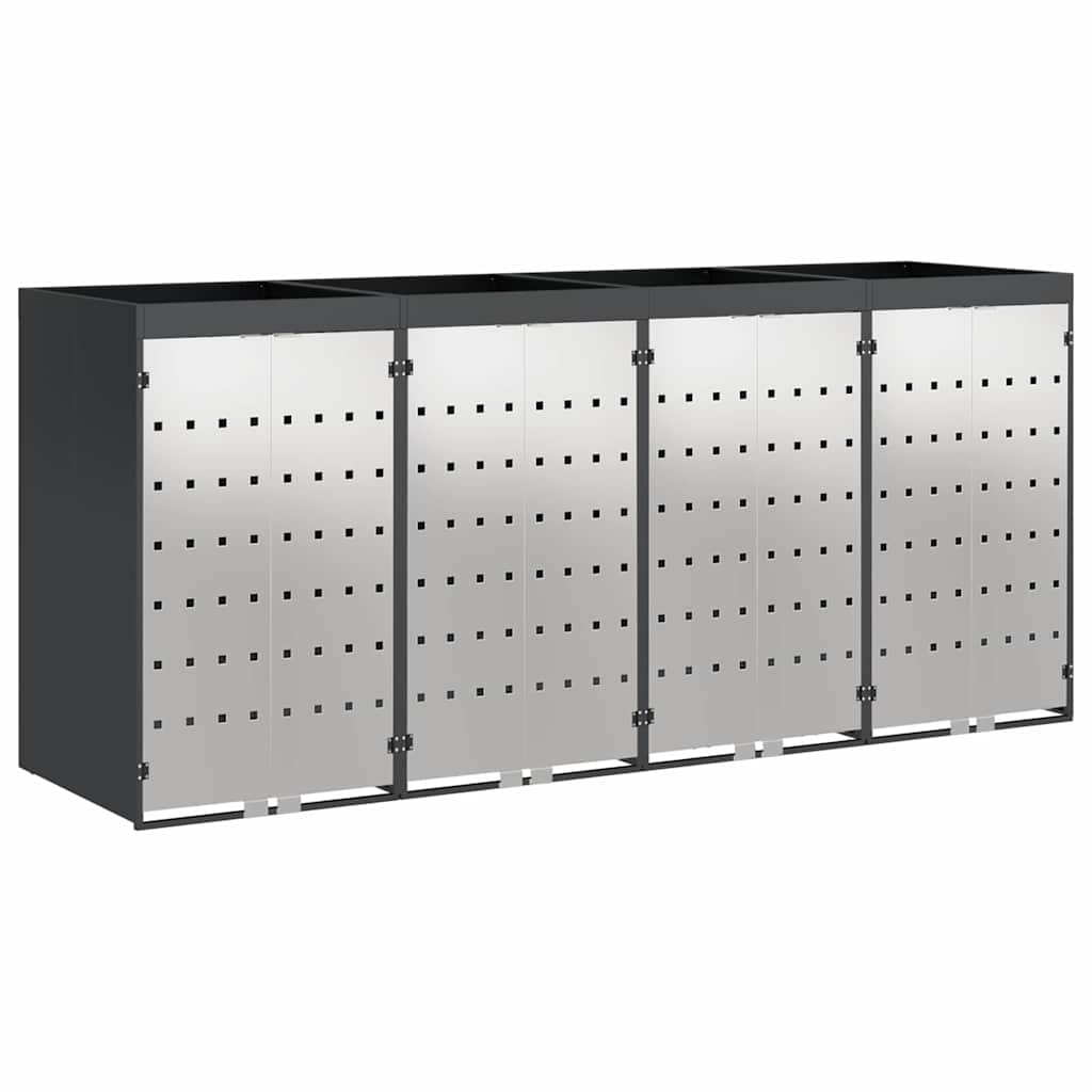 Contenitore per Rifiuti per 3 Bidoni Acciaio Inox Antracite