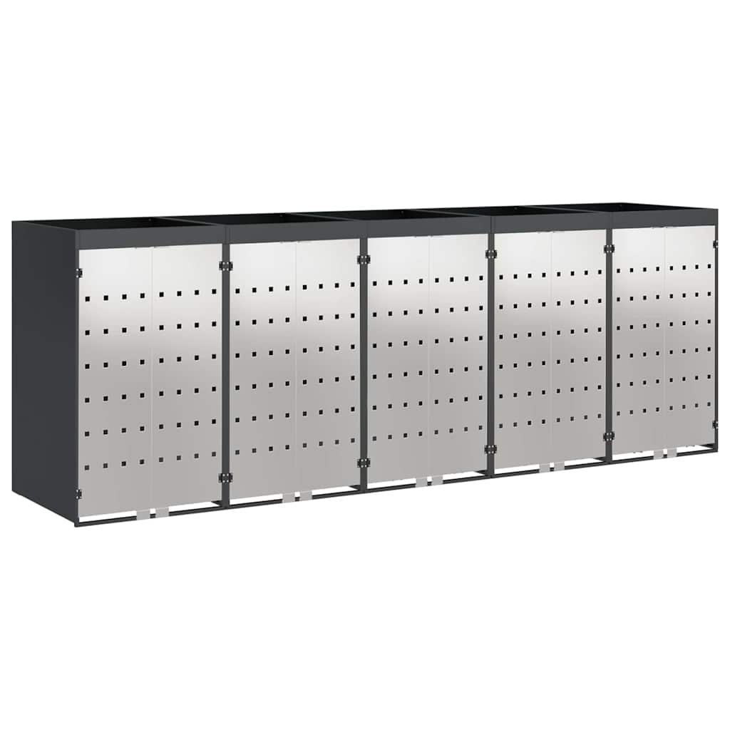 Contenitore per Rifiuti per 3 Bidoni Acciaio Inox Antracite