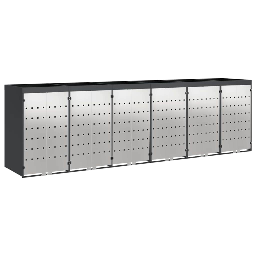 Contenitore per Rifiuti per 3 Bidoni Acciaio Inox Antracite