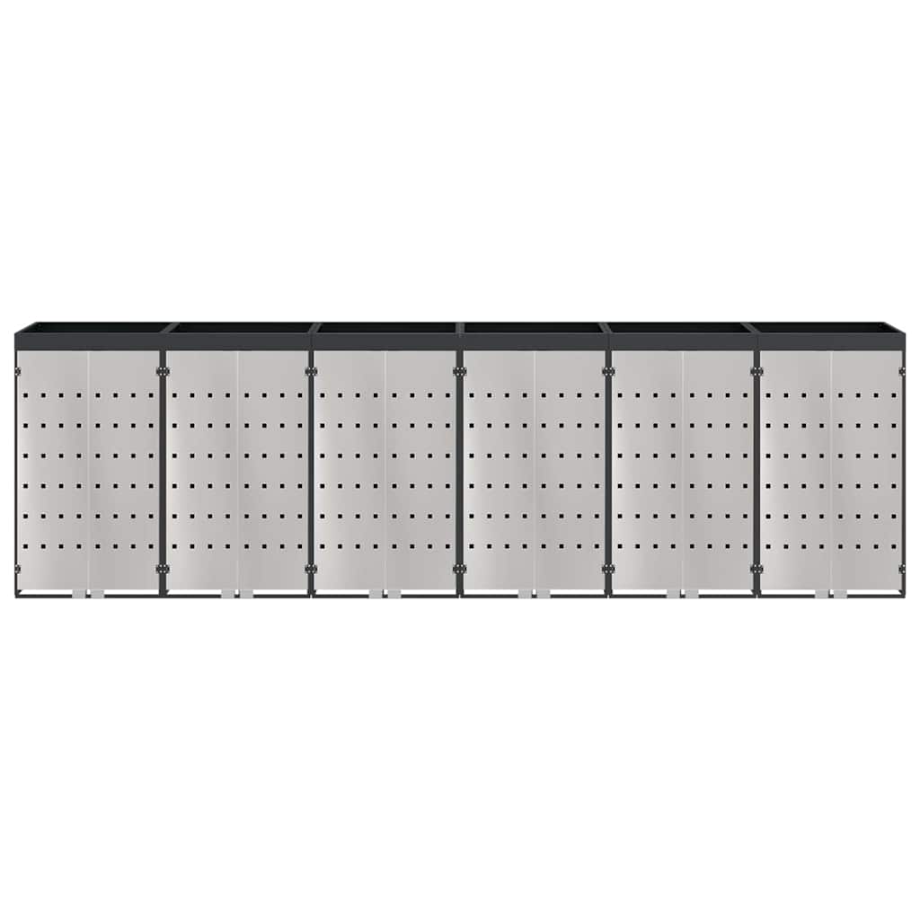 Contenitore per Rifiuti per 3 Bidoni Acciaio Inox Antracite