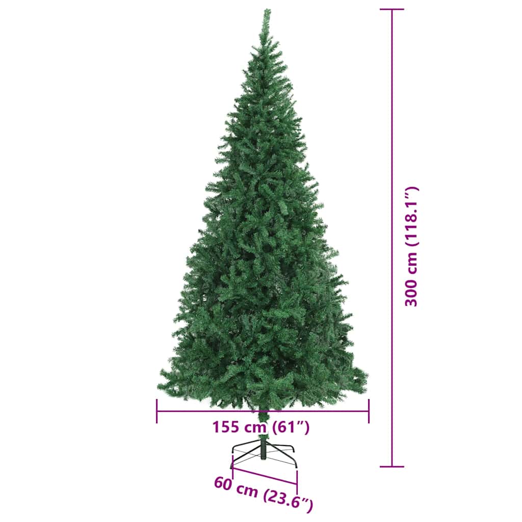 Albero di Natale artificiale con 300 LED Verde 300 cm