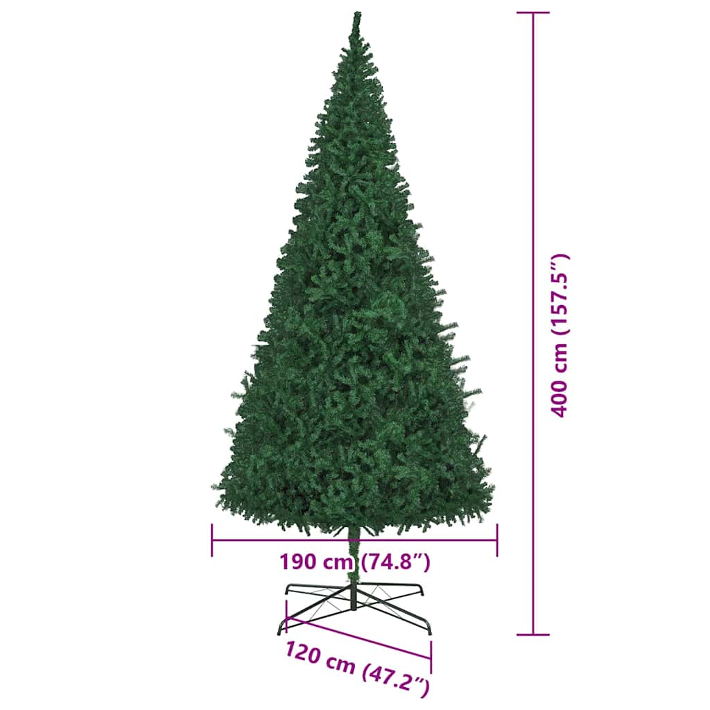 Albero di Natale con luci a corde decorative Verde 400 cm PVC