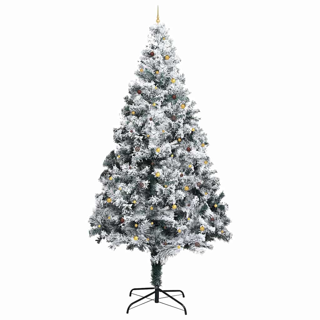 Albero di Natale Artificiale Pre-illuminato con Set di Palline