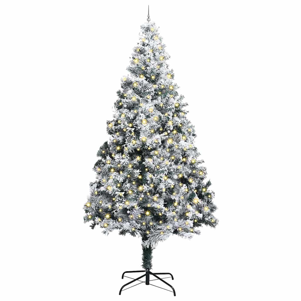 Albero di Natale Artificiale Pre-illuminato con Set di Palline