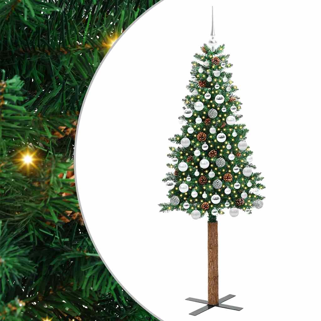 Albero di Natale snodato con 300 LED con supporto Verde 180 cm