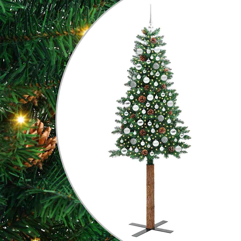 Albero di Natale snodato con 300 LED con supporto Verde 210 cm