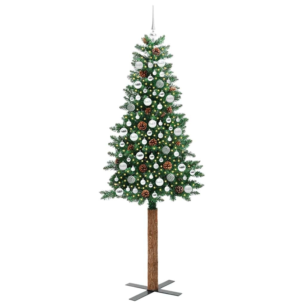 Albero di Natale snodato con 300 LED con supporto Verde 210 cm