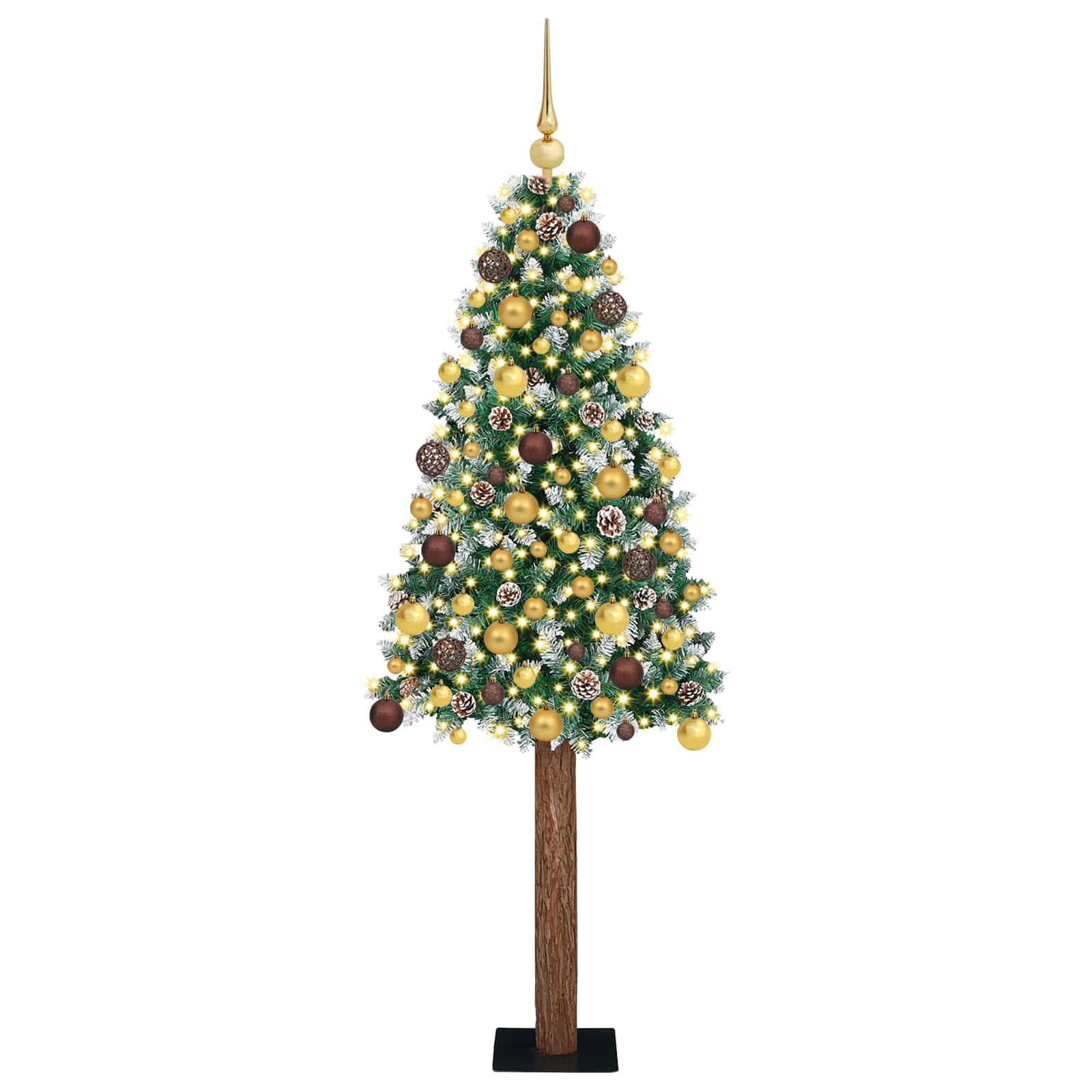 Albero di Natale snodato con 300 LED con supporto Verde 180 cm