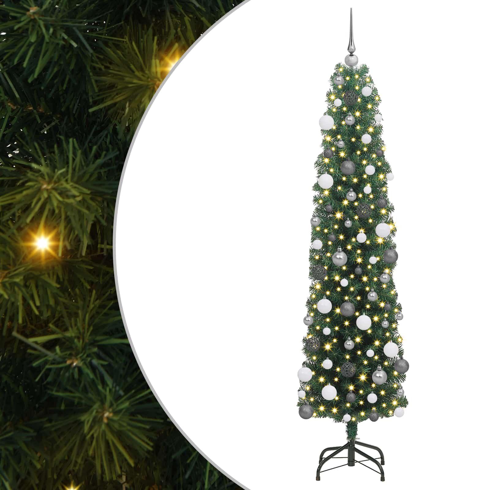 Albero di Natale artificiale con 300 LED Verde 180 cm