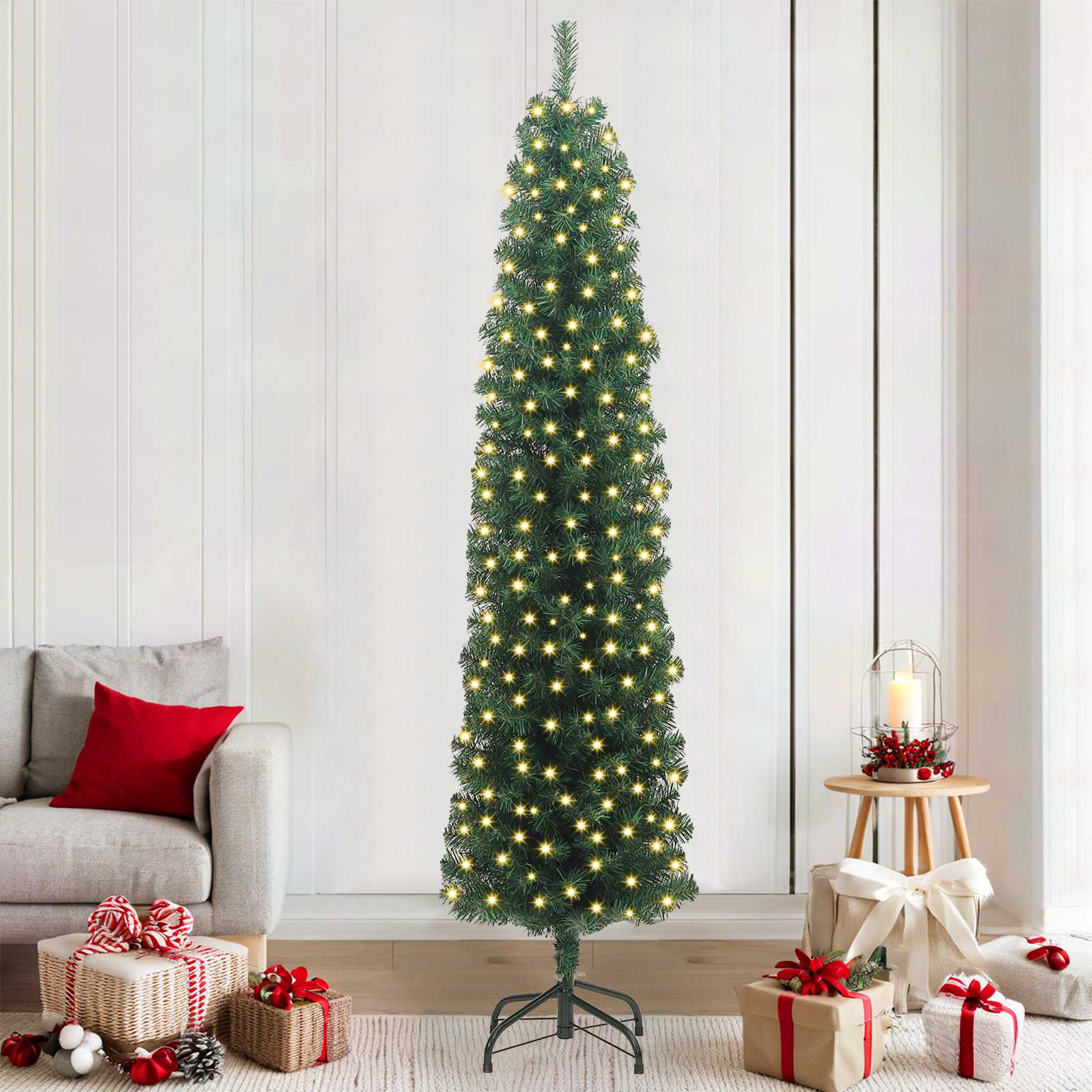 Albero di Natale artificiale con 300 LED Verde 210 cm