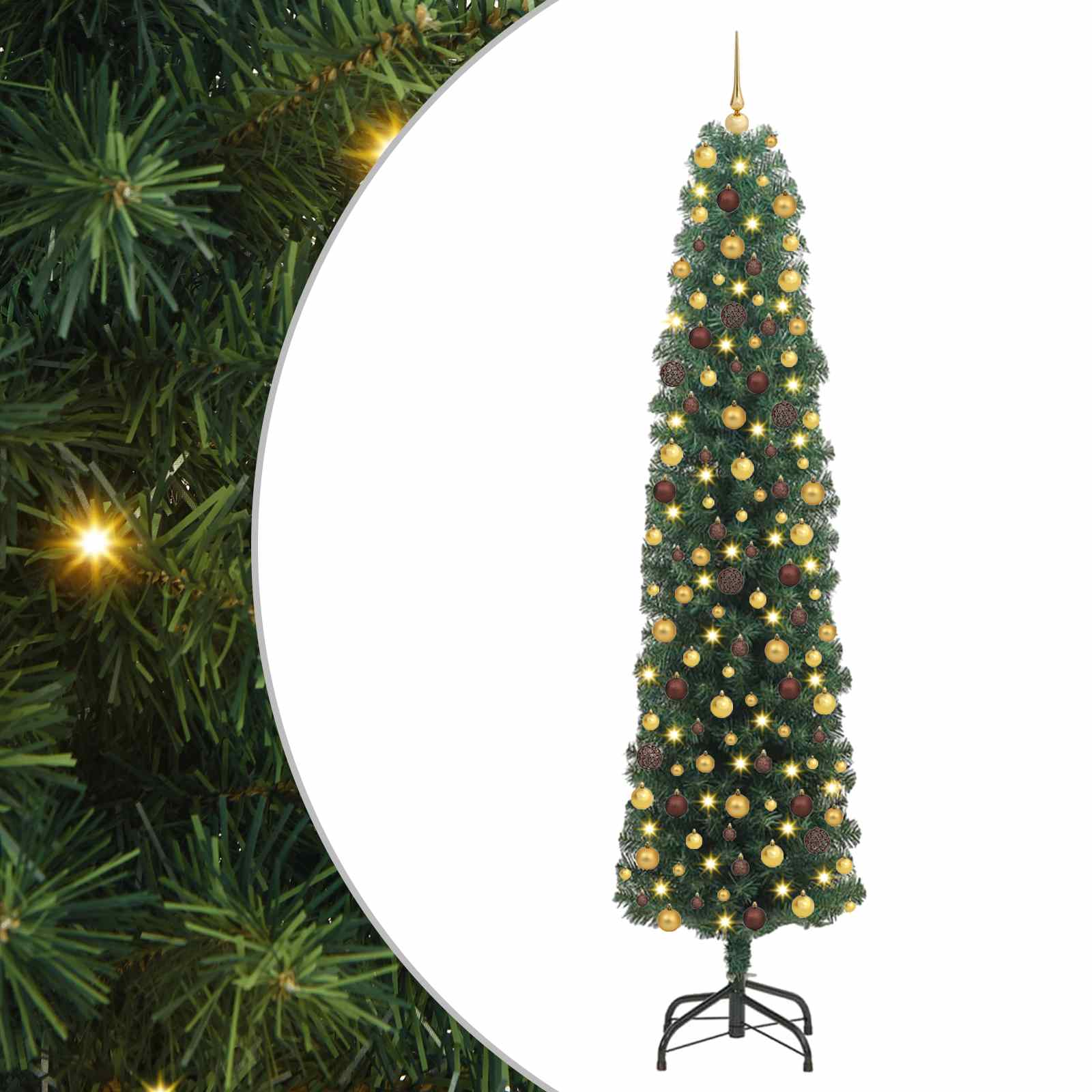 Albero di Natale artificiale con 300 LED Verde 210 cm