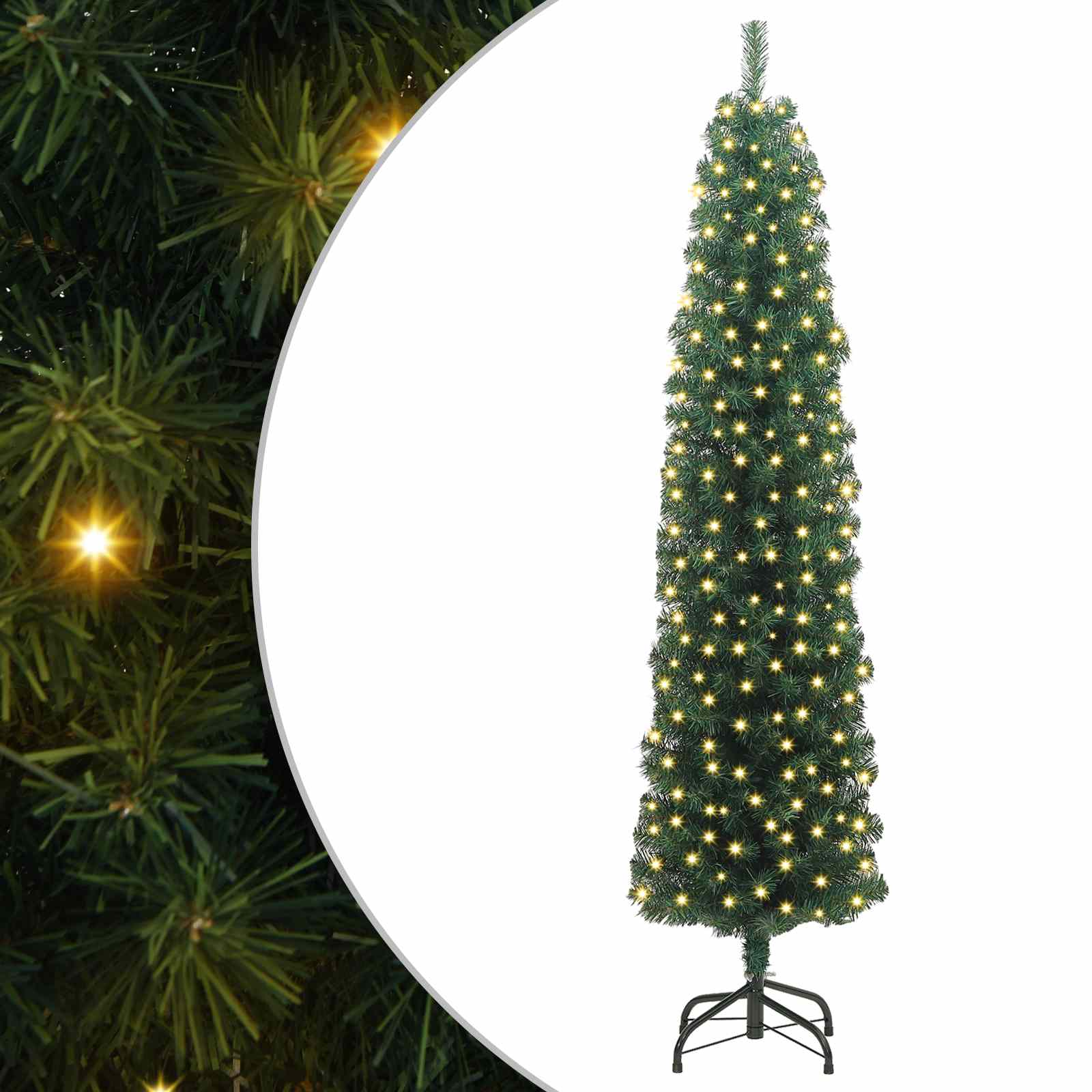 Albero di Natale artificiale con 300 LED Verde 240 cm